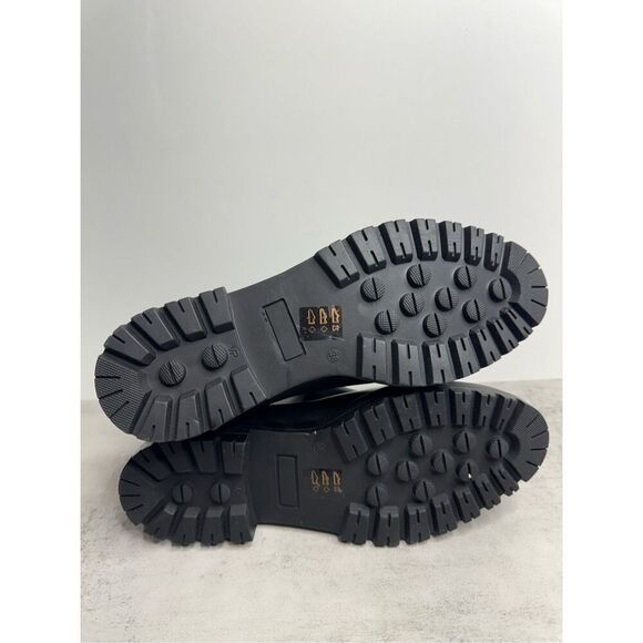 Steve Madden Ankle Boots Size 8 Black Leather Pull On Block Heel Booties - Picture 9 of 9